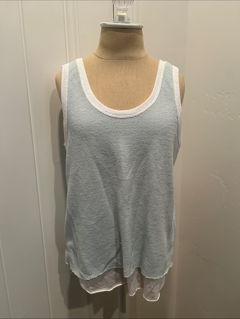 Twenty Montreal Light Blue Layered Knit Tank Top